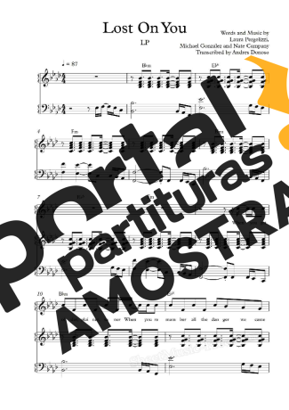 LP Lost On You partitura para Piano