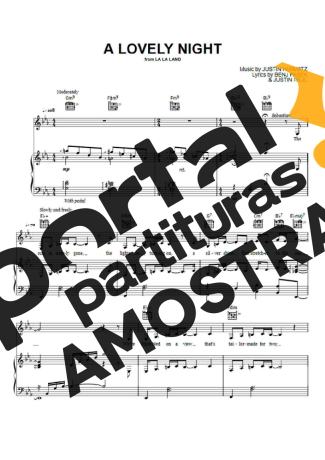La La Land A Lovely Night  Music partitura para Piano