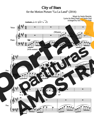 La La Land City Of Stars partitura para Piano