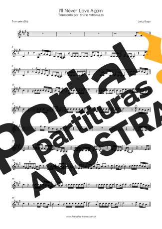 Lady Gaga  partitura para Trompete