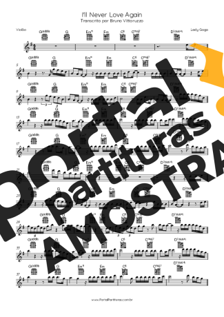 Lady Gaga I´ll Never Love Again partitura para Violão