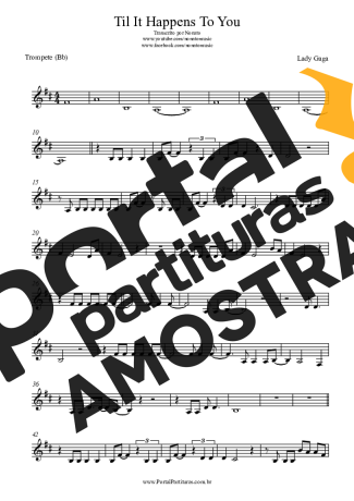 Lady Gaga Til It Happens To You partitura para Trompete