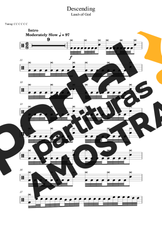 Lamb Of God Descending partitura para Bateria