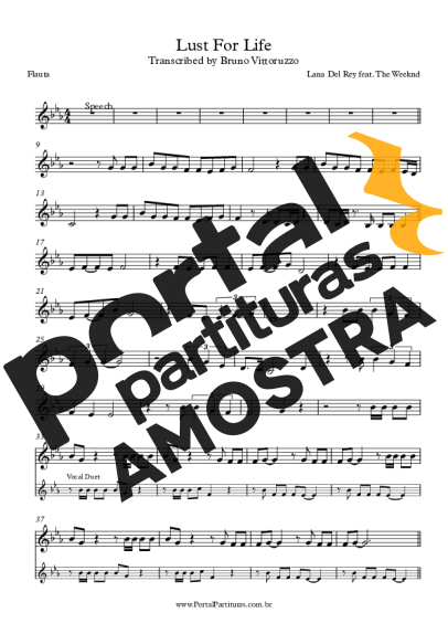 Lana Del Rey Lust For Life partitura para Flauta Transversal