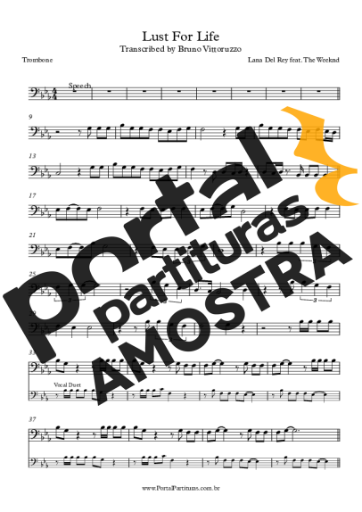 Lana Del Rey  partitura para Trombone