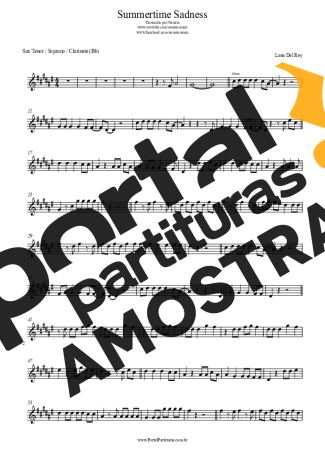 Lana Del Rey  partitura para Saxofone Tenor Soprano (Bb)