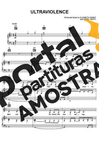 Lana Del Rey Ultraviolence partitura para Piano