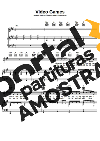 Lana Del Rey Video Games partitura para Piano
