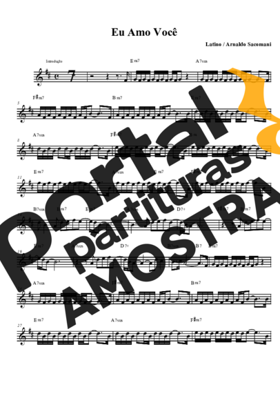 Latino Eu Amo Você partitura para Saxofone Tenor Soprano (Bb)