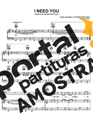 LeAnn Rimes I Need You partitura para Piano