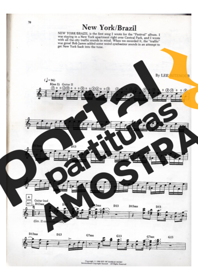 Lee Ritenour New York Brasil partitura para Guitarra