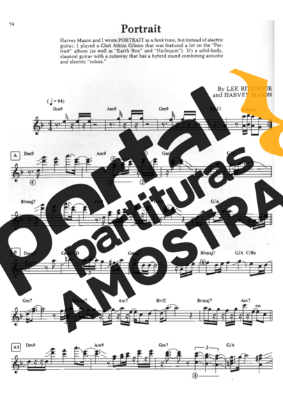 Lee Ritenour Portrait partitura para Guitarra