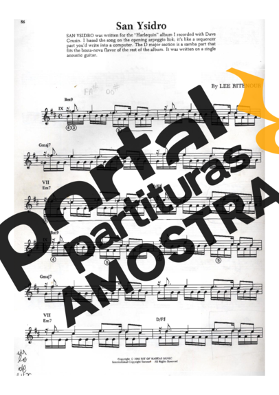 Lee Ritenour San Ysidro partitura para Guitarra