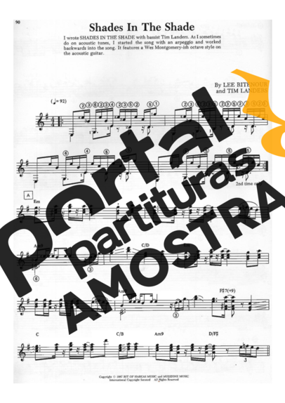 Lee Ritenour Shades In The Shade partitura para Guitarra