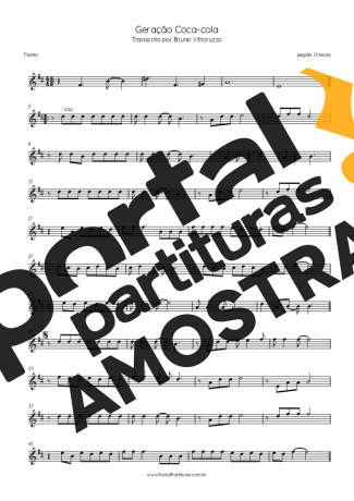 Legião Urbana Geração Coca-cola partitura para Flauta Transversal