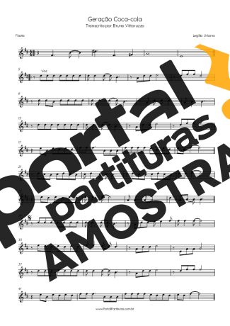 Legião Urbana  partitura para Flauta Transversal