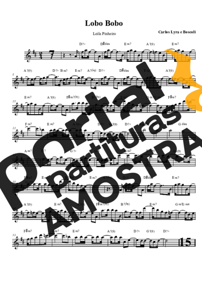 Leila Pinheiro Lobo Bobo partitura para Saxofone Tenor Soprano (Bb)