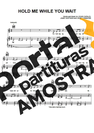 Lewis Capaldi Hold Me While You Wait partitura para Piano