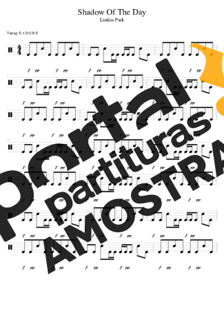 Linkin Park Shadow Of The Day partitura para Bateria