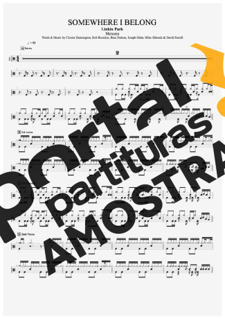 Linkin Park  partitura para Bateria