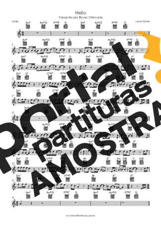 Lionel Richie Hello partitura para Violão