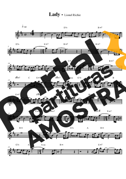 Lionel Richie Lady partitura para Saxofone Alto (Eb)