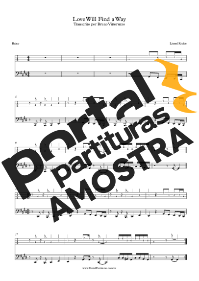 Lionel Richie Love Will Find A Way partitura para Contra Baixo