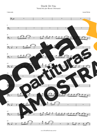 Lionel Richie Stuck On You partitura para Violoncelo