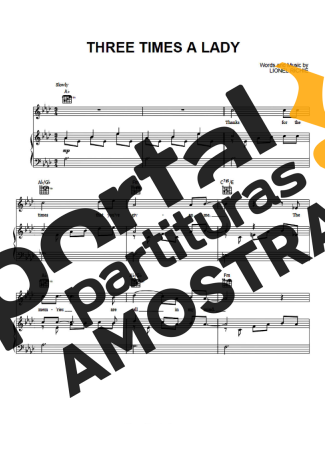 Lionel Richie Three Times A Lady partitura para Piano