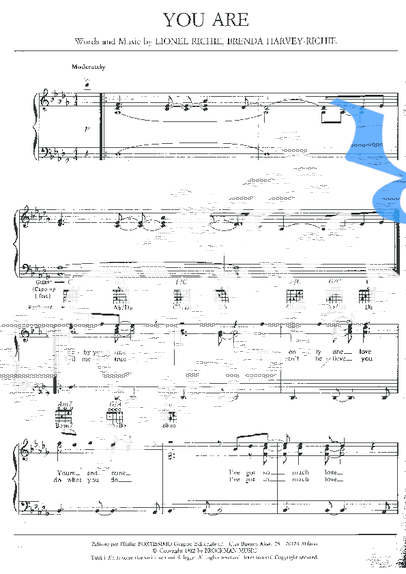 Lionel Richie  partitura para Piano