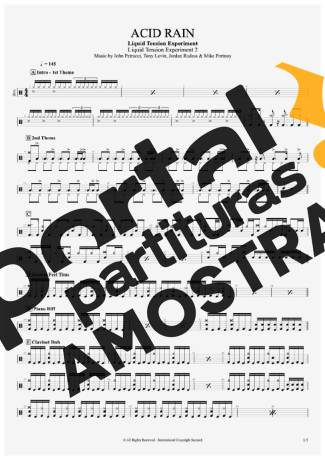 Liquid Tension Experiment Acid Rain partitura para Bateria