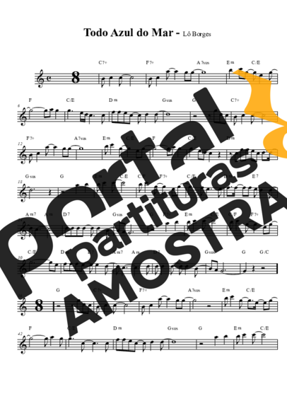 Lô Borges  partitura para Saxofone Tenor Soprano (Bb)