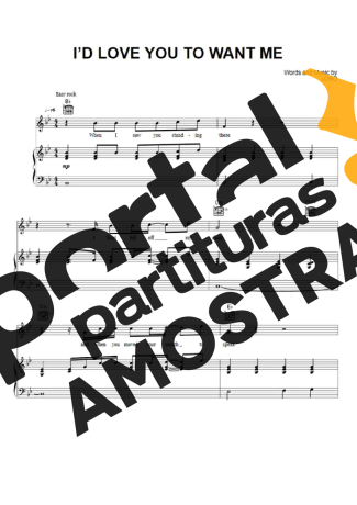 Lobo I´d Love You To Want Me partitura para Piano