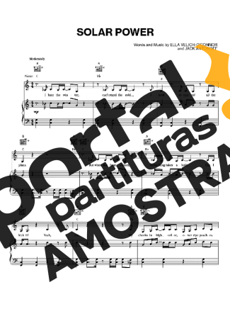 Lorde Solar Power partitura para Piano