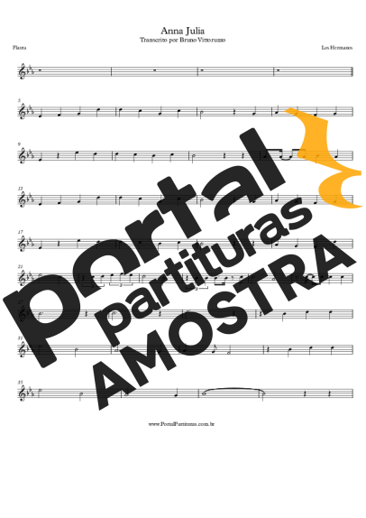 Los Hermanos Anna Julia partitura para Flauta Transversal
