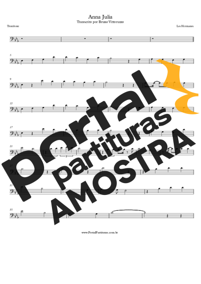 Los Hermanos Anna Julia partitura para Trombone