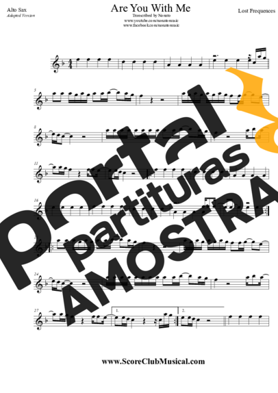 Lost Frequencies  partitura para Saxofone Alto (Eb)