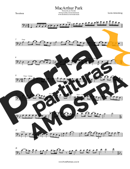 Louis Armstrong  partitura para Trombone