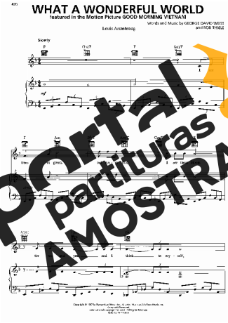 Louis Armstrong What A Wonderful World partitura para Piano
