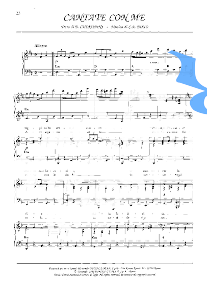 Luciano Pavarotti  partitura para Piano