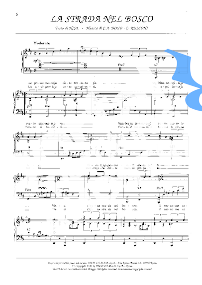 Luciano Pavarotti La Strada Nel Bosco partitura para Piano
