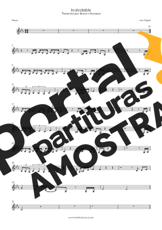 Luís Miguel Inolvidable partitura para Flauta Transversal