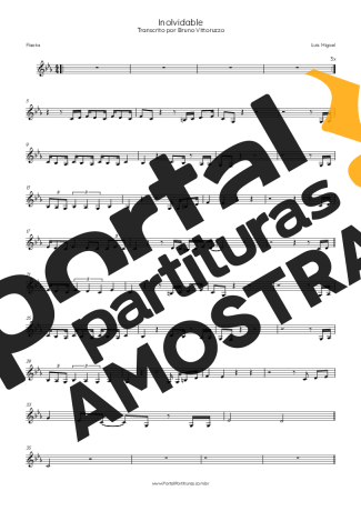 Luís Miguel  partitura para Flauta Transversal