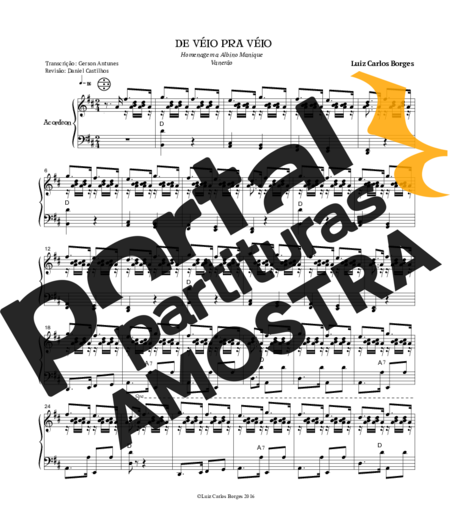 Luiz Carlos Borges De Veio Pra Veio partitura para Acordeon