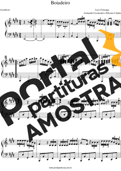 Luiz Gonzaga Boiadeiro partitura para Acordeon