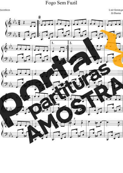 Luiz Gonzaga Fogo Sem Fuzil partitura para Acordeon