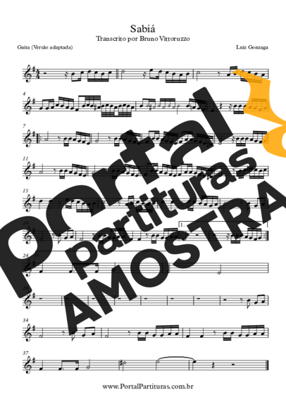 Luiz Gonzaga  partitura para Gaita