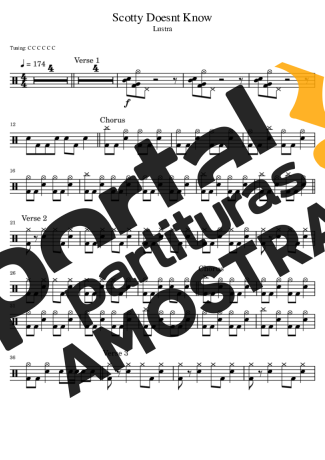 Lustra Scotty Doesn´t Know partitura para Bateria