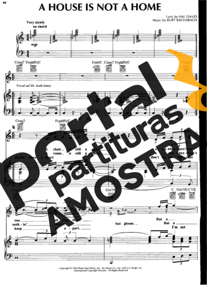 Luther Vandross A House is Not A Home partitura para Piano