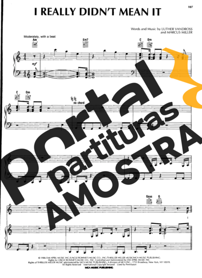 Luther Vandross  partitura para Piano